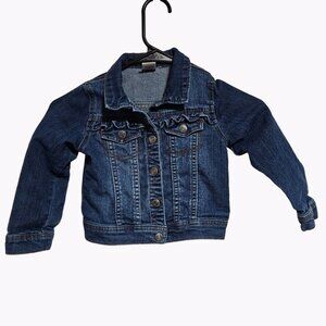 Arizona Jean Co Denim Jacket Toddler Size 4T Dark Wash Button Front Coat